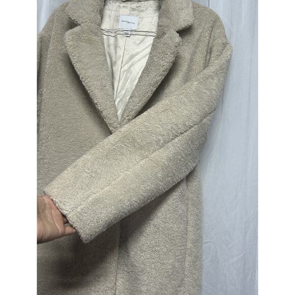 Daily Ritual Jacket Womens MED Beige Brown Teddy Bear Fleece Oversized-Fit Coat - Picture 6 of 10